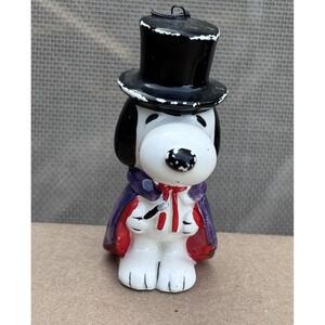 VTG Peanuts Snoopy Magic Magician in Cape Ceramic Christmas Ornaments UFS Japan